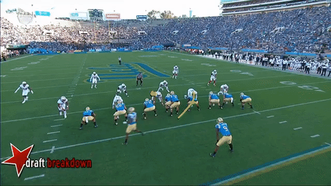 Stanford’s Solomon Thomas destroys the UCLA guard for this tackle for loss. (Draftbreakdown.com)