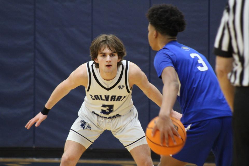Calvary Chapel Academy's Seamus Hanlon during a game against Holbrook on Feb. 2, 2024.