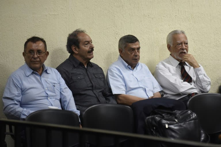 Retired army officers Francisco Gordillo, Hugo Zaldana, Manuel Callejas and Edilberto Letona await their sentence