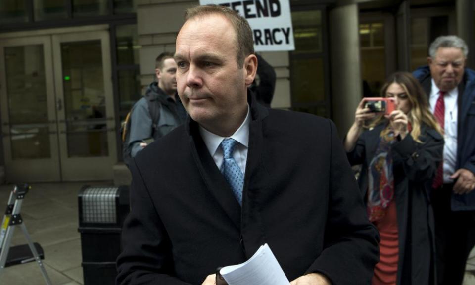 Rick Gates leaves federal court in Washington DC on 17 December 2019.