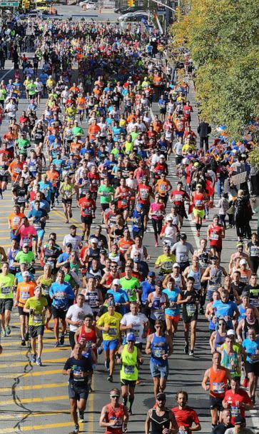 PHOTO: In this Nov. 6, 2016, file photo, participants run during the 2016 New York City Marathon, which starts from Staten Island, continues through Brooklyn, Queens, Bronx regions and finishes at Central Park in Manhattan, in New York. (Anadolu Agency/Getty Images, FILE)