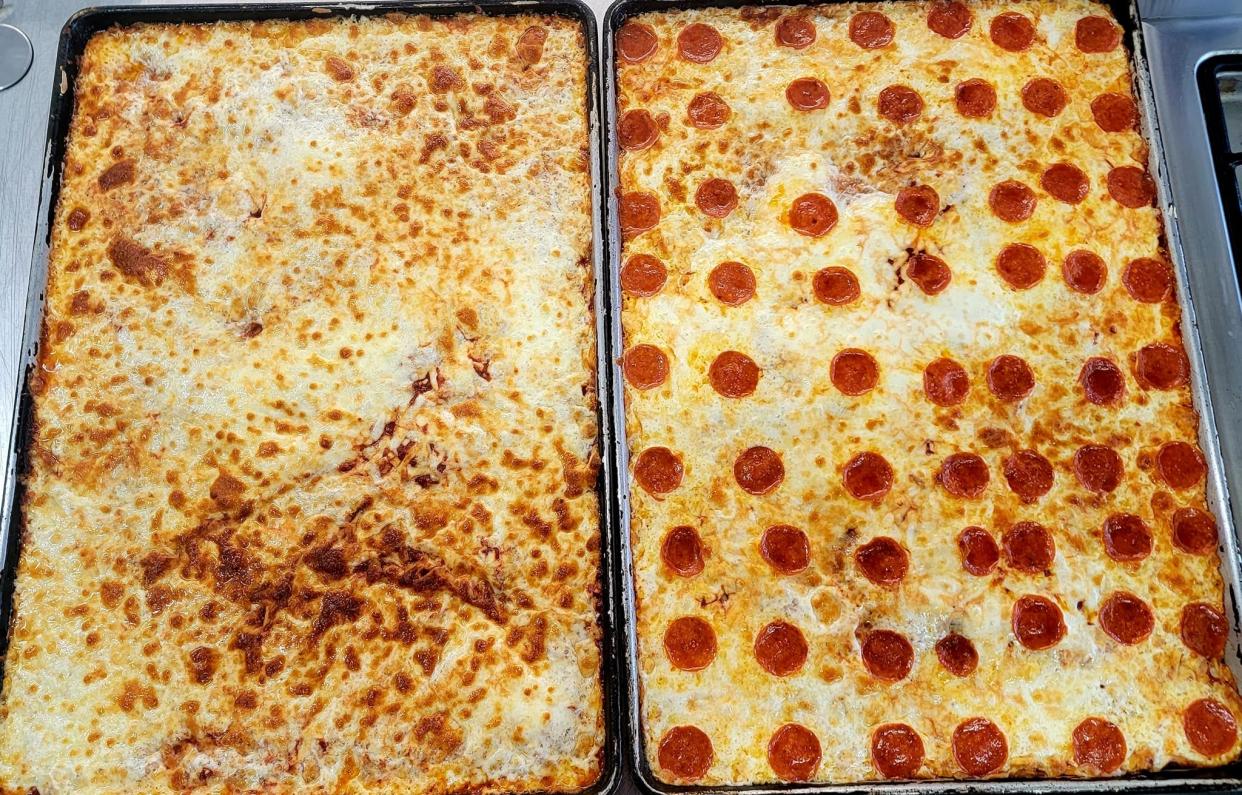 The pepperoni and cheese school lunch-style pizzas made by Bob Mulvihill at Kitchen Spaces. (Photo: Kitchen Spaces)