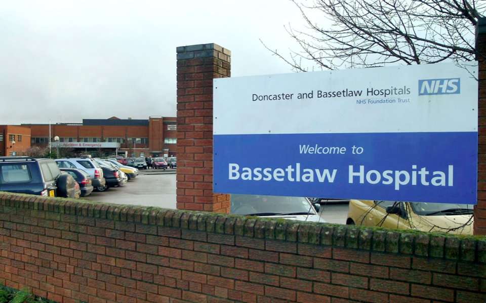 The baby died a few hours after arriving into the world at Bassetlaw District General Hospital. (SWNS)