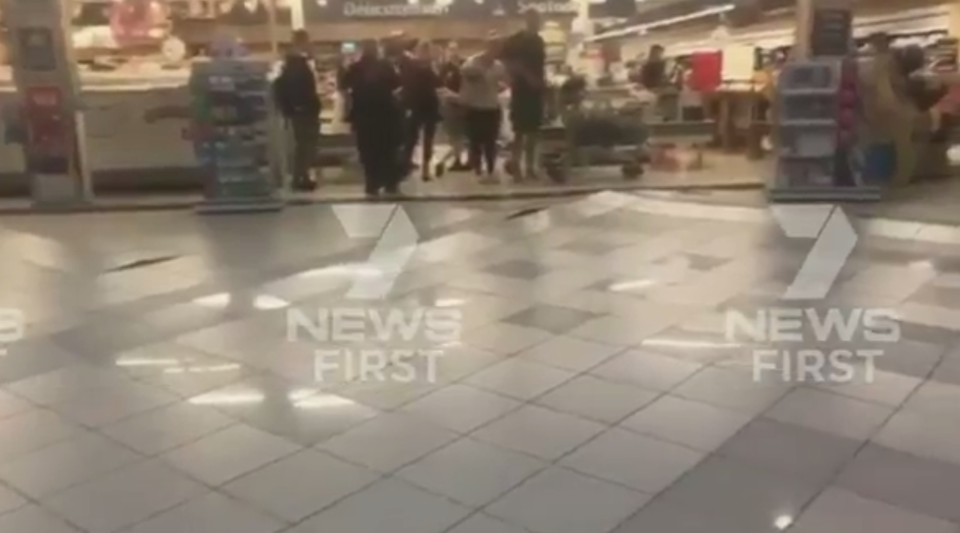 Shoppers were evacuated after the floor began caving in on Friday morning. Source: 7 News 