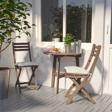 1) ASKHOLMEN Wall Table & Folding Chairs