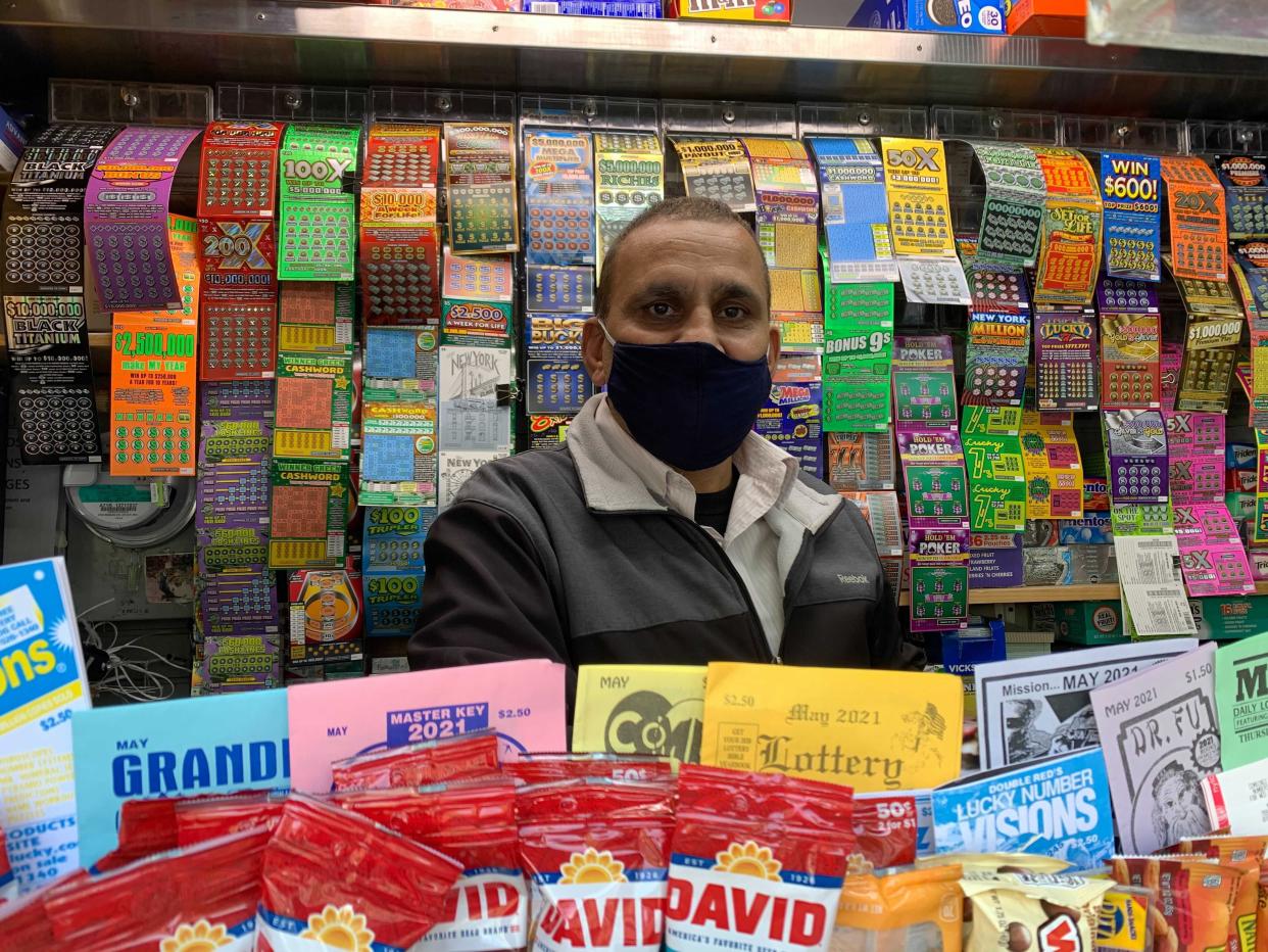 Gurdeep Singh, 51, owns and runs a newsstand right next to the Brooklyn Municipal Building.
