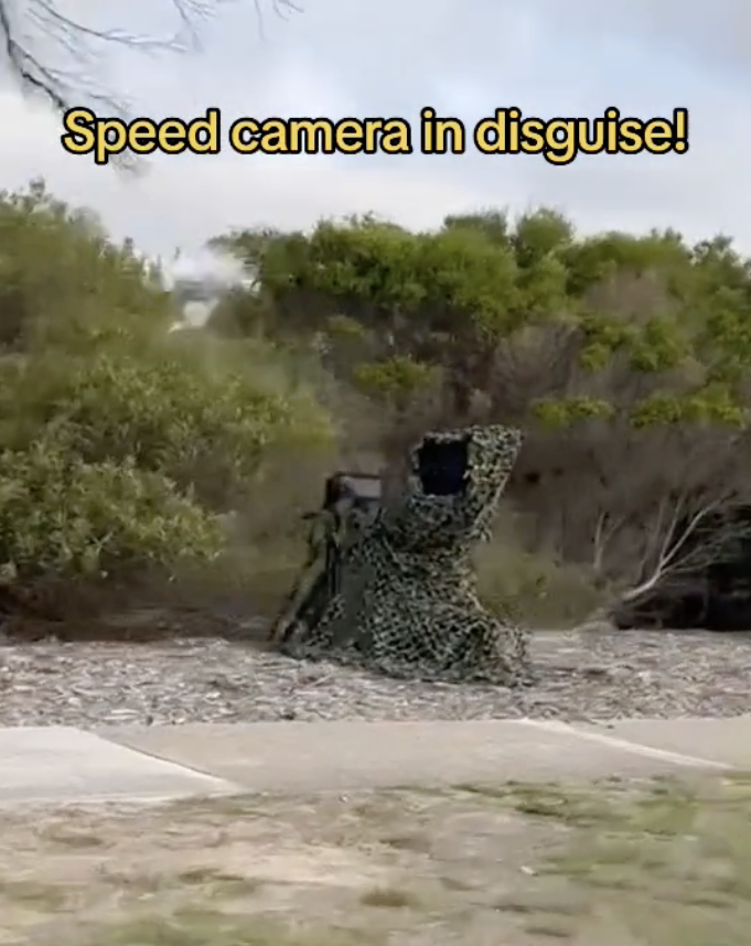 SA Police are well within their rights to hide sneaky speed cameras. Source: TikTok