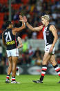 Nick Riewoldt and Ahmed Saad were a constant threat up forward, kicking six goals between them.