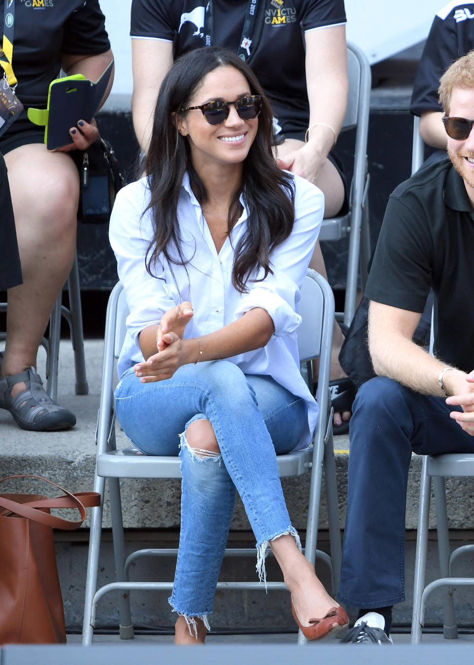 Meghan Markle made her first public appearance with Prince Harry at the 2017 Invictus Games in Toronto, Ont.  (Photo by Karwai Tang/WireImage)