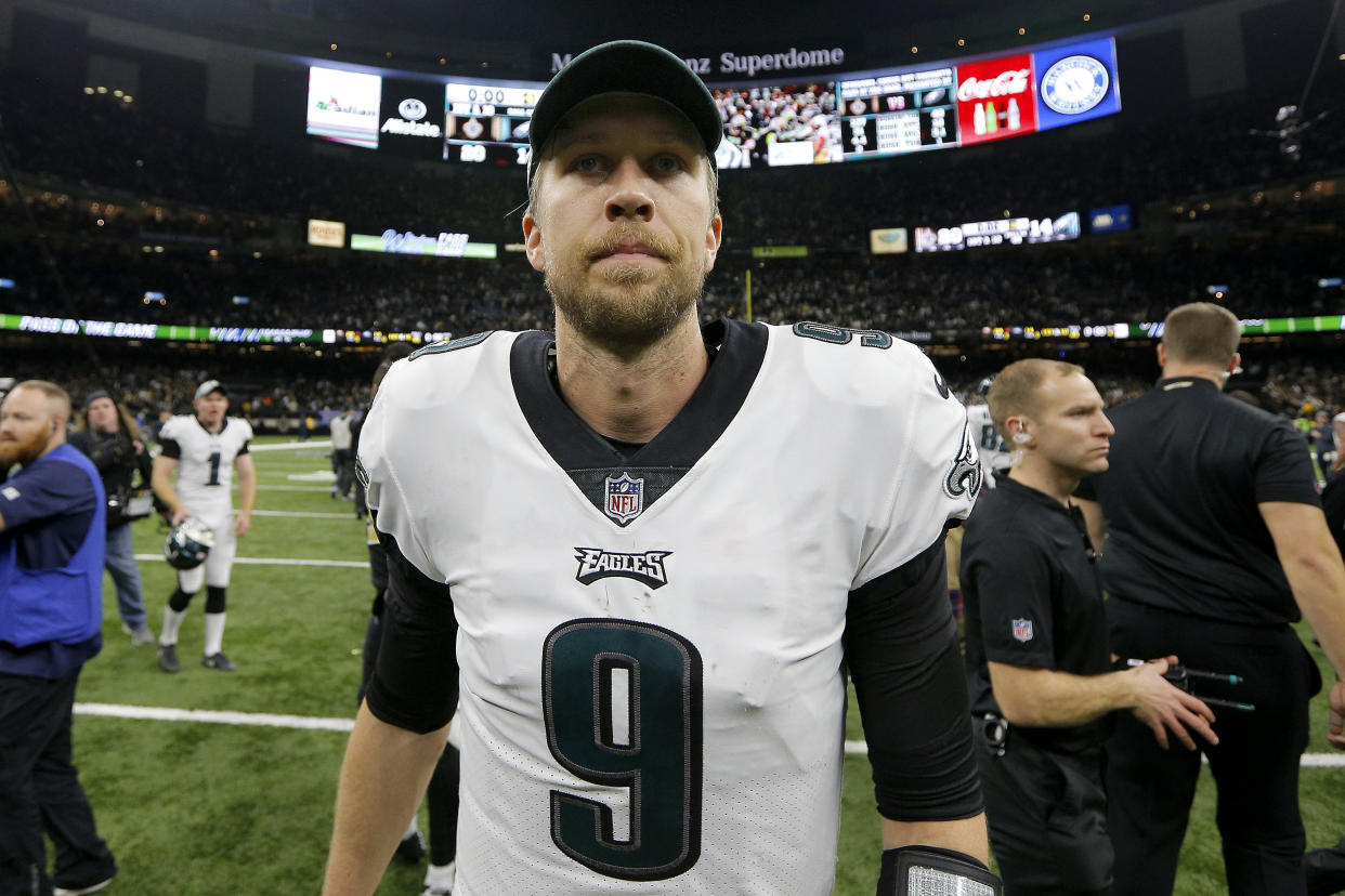 Nick Foles’ time in Philadelphia is likely over. But he’s not ready to look ahead to what’s next. (Jonathan Bachman/Getty Images)