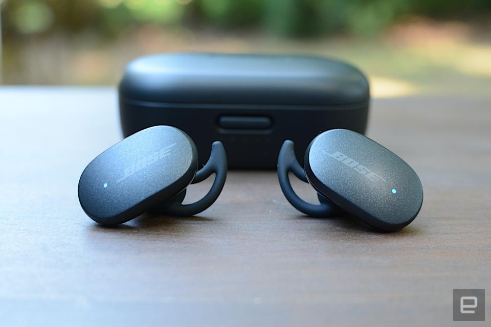 Bose doesn’t have the true wireless experience of some other headphone companies, but you would never know it. The QC Earbuds are a huge leap over the SoundSport Free model from 2017. The company provides the best ANC performance you’ll find in true wireless buds on top of great sound quality. There are some missing features, but the basics are covered, and there’s wireless charging as well.