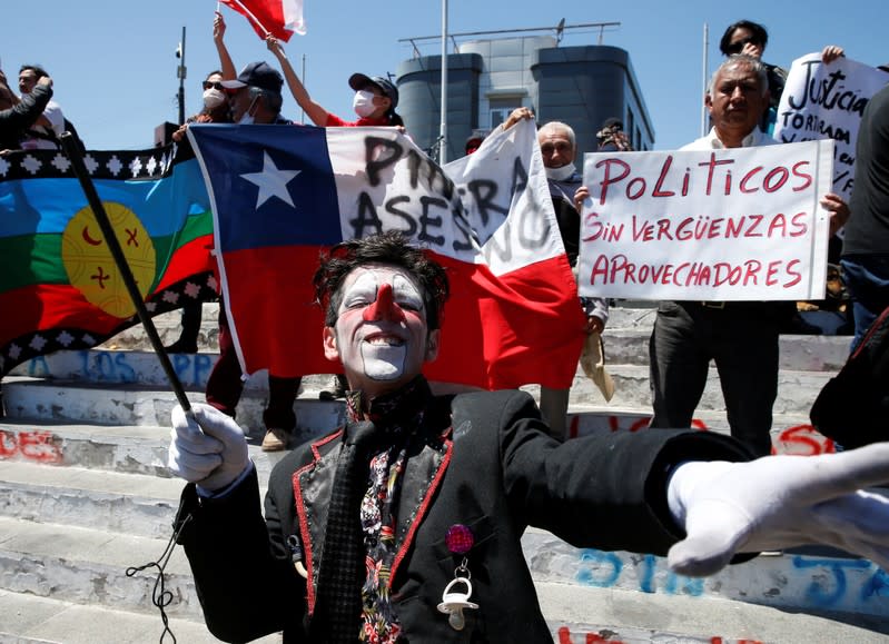 Protest against Chile's state economic model in Valparaiso