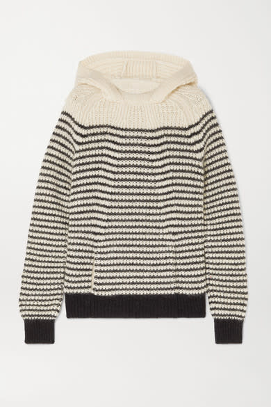 Saint Laurent Striped Knitted Hoodie