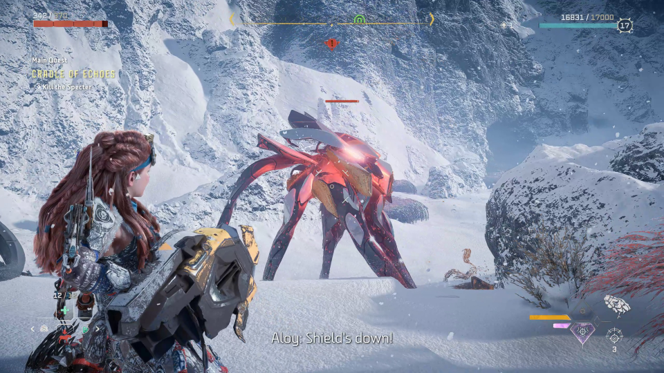 Aloy fighting a sleek robot in Horizon Forbidden West.