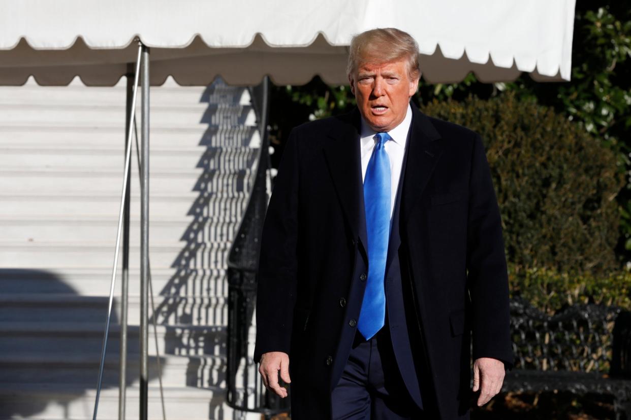 Donald Trump leaving the White House before making a trip to Florida: EPA