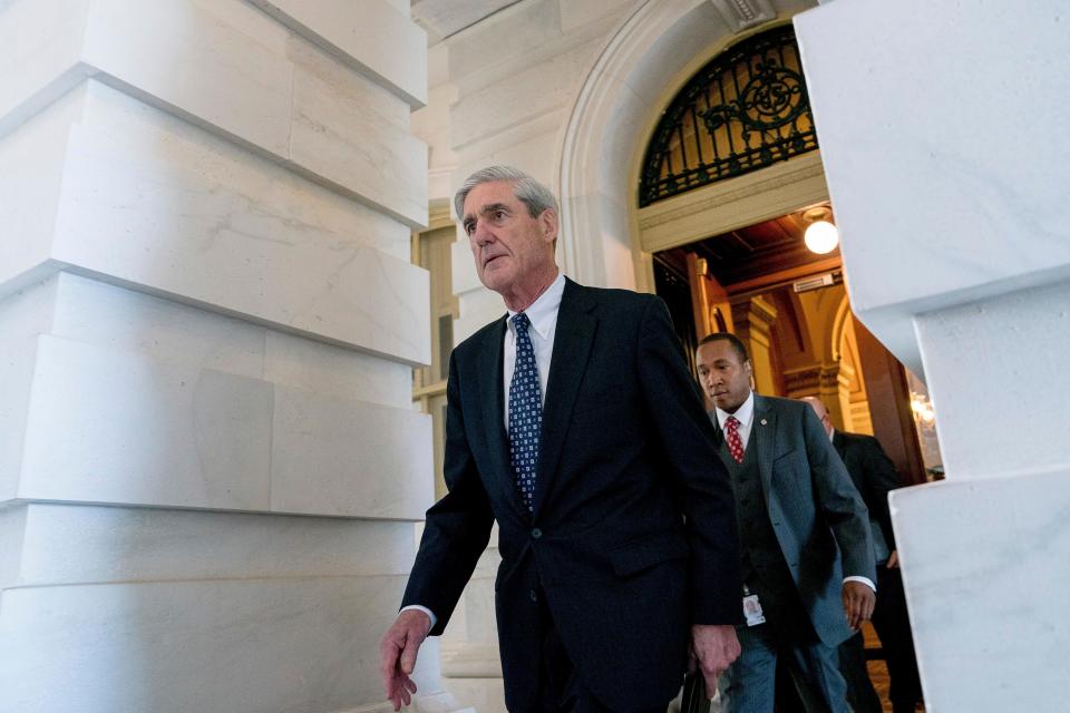 FBI Director Robert Mueller, the special counsel probing Russian interference in the 2016 election, departs Capitol Hill on June 21, 2017.