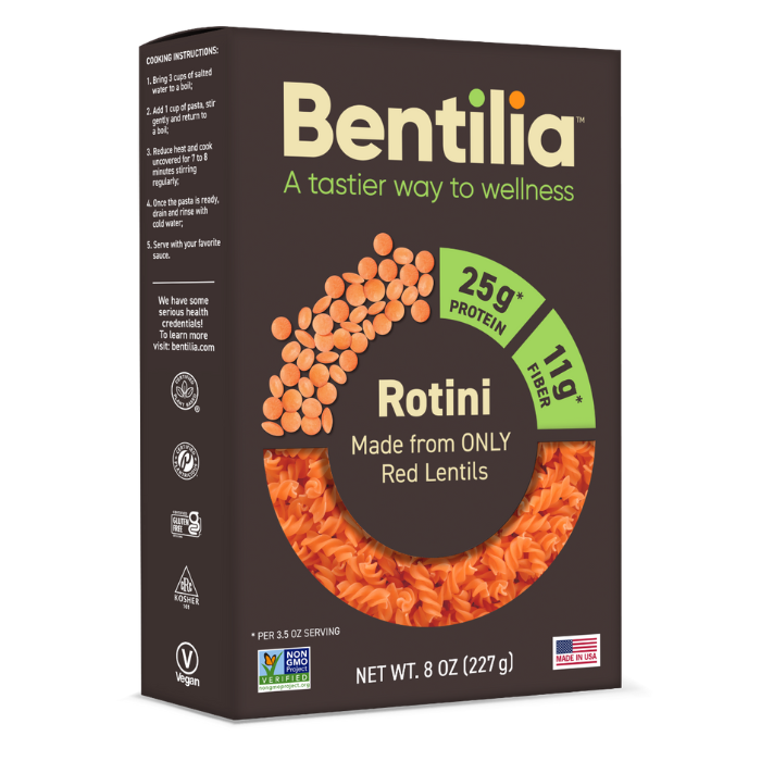 <p><a href="https://shop.bentilia.com/products/red-lentil-rotini-pasta" rel="nofollow noopener" target="_blank" data-ylk="slk:Shop Now;elm:context_link;itc:0;sec:content-canvas" class="link ">Shop Now</a></p><p>Bentilia</p><p>bentilia.com</p><p>$24.99</p><span class="copyright">Amazon</span>