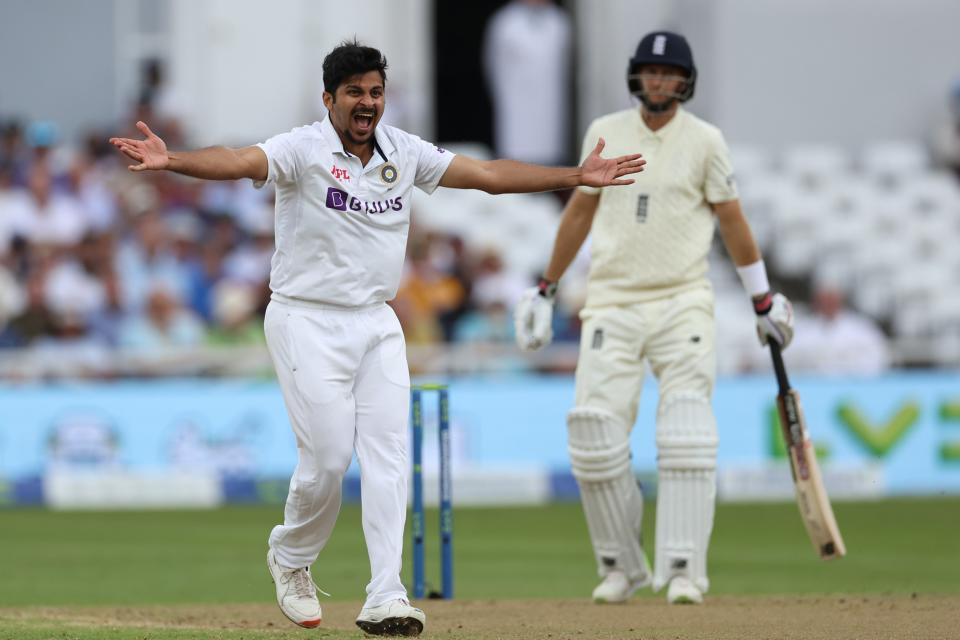 Shardul Thakur appeals for the wicket of Joe Root (Getty Images)