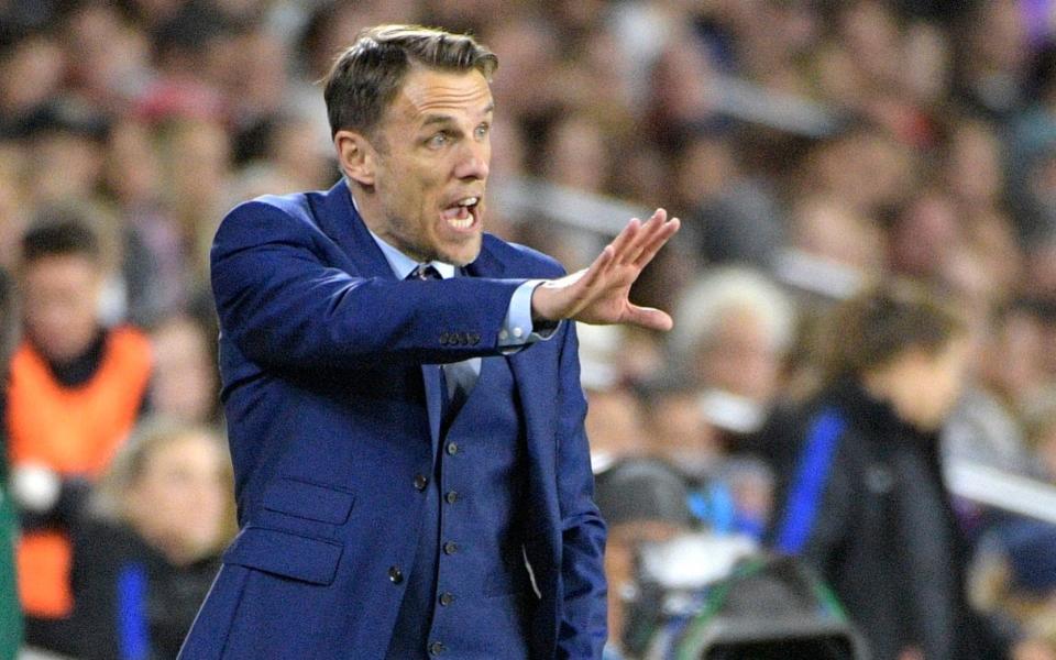 Steering clear: Phil Neville’s start as England women’s coach has been positive – on the field at least