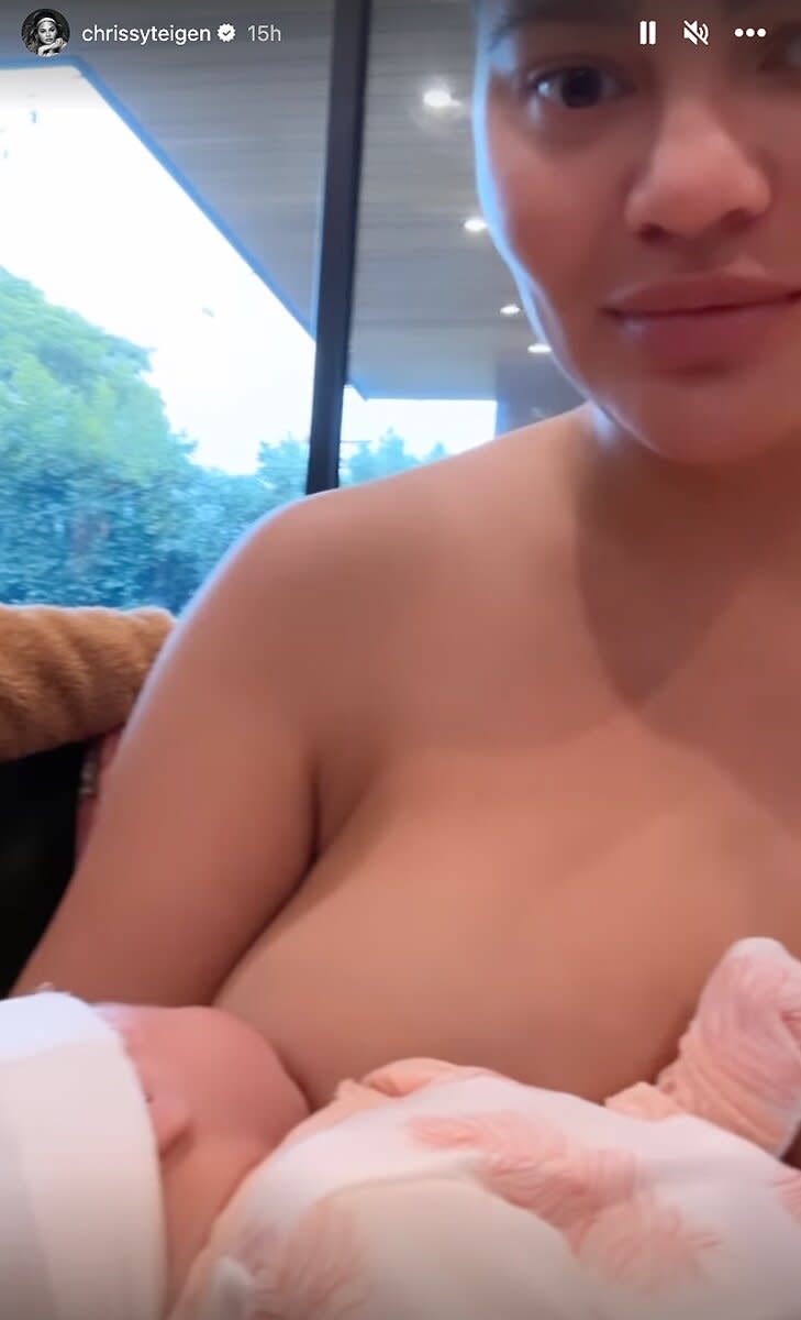 Chrissy Teigen and baby Estie