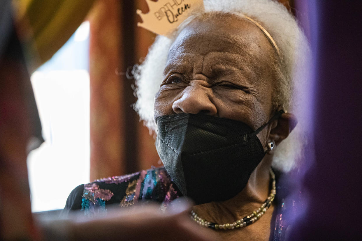 Former Secretary of the Dona Ana County NAACP, Florence Hamilton, celebrates her 100th birthday in Las Cruces on Saturday, Jan. 15, 2022. When asked what she attributed to her longevity, Hamilton said, "The Good Lord must have lost my tag that said, 'call me.'" Hamilton who was a member of the Alpha Kappa Alpha Sorority in El Paso met with her sorority sisters at her celebration. "Our sorority is about community service, which she is a big advocate," said Cathy Davidson, a sister in Alpha Kappa Alpha Sorority. "She supports advocacy and she supports family."