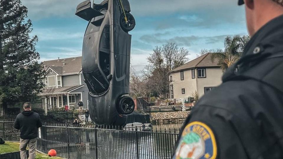 Intoxicated Driver Parks Dodge Charger In California Lake