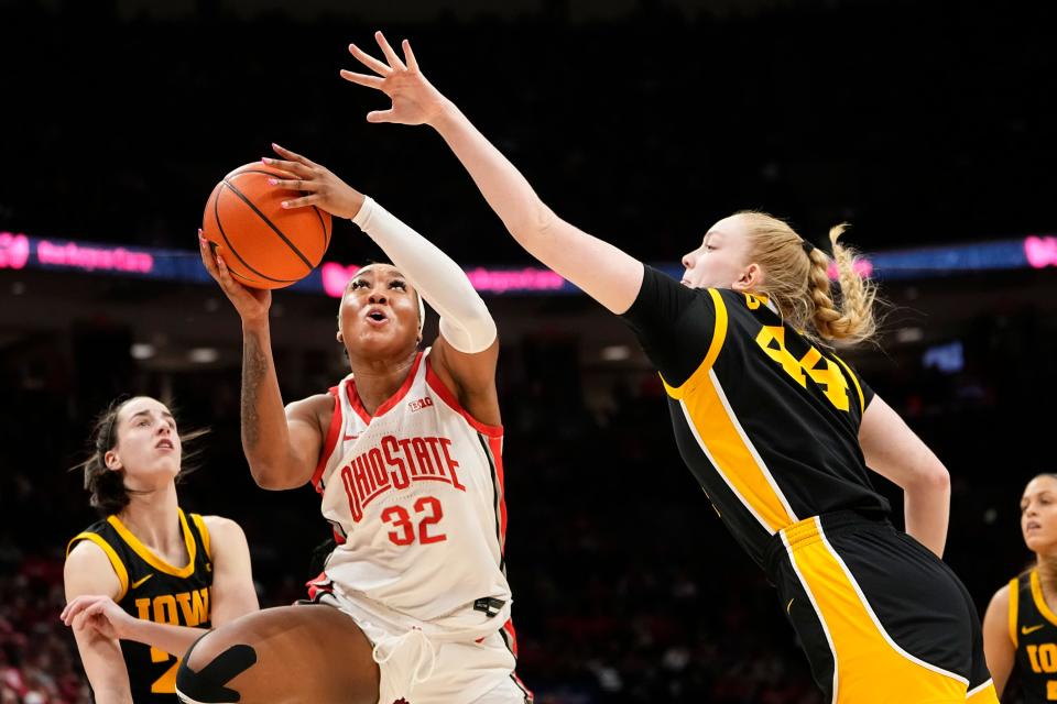 Sophomore Cotie McMahon scored Ohio State's first 6 points in overtime paving the way to the Buckeyes' 100-92 win over Iowa.