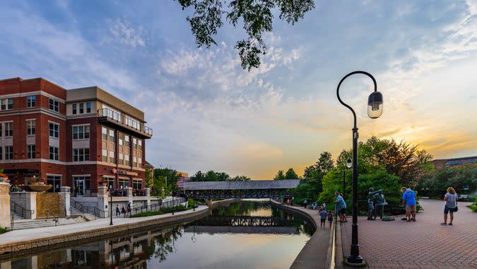 Downtown Naperville Riverwalk in Illinois