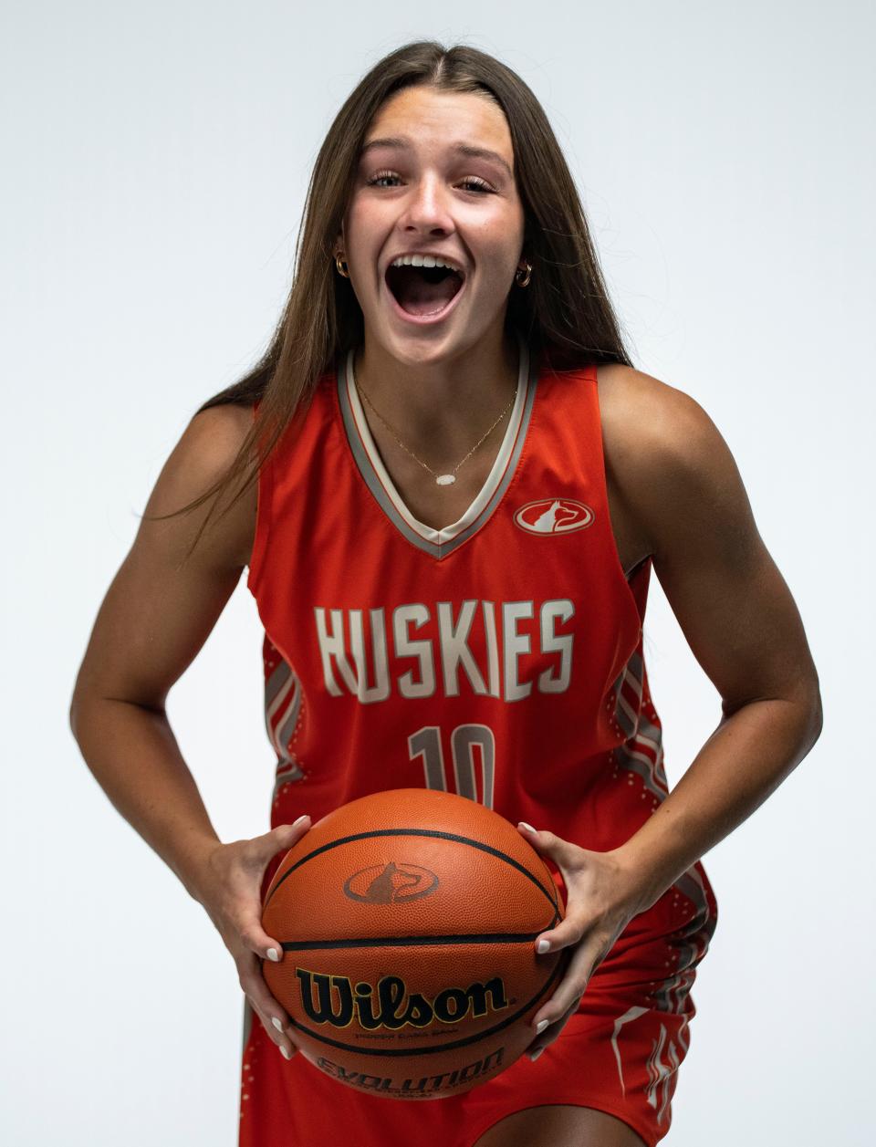 Hamilton Height's Camryn Runner (10) poses for a photo Tuesday, Oct. 17, 2023, at The Indianapolis Star.