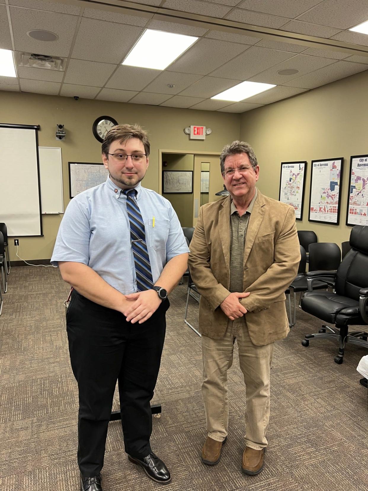 Tyler Marovich, left, was appointed to represent Ward 2 on Ravenna City Council. He replaces Rob Kairis, right, who was named president of council. Kairis succeeded Andrew Kluge, who recently resigned.