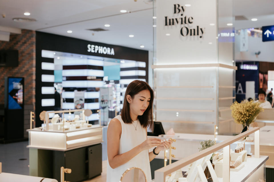 Trixie at By Invite Only Vivo mall counter. (PHOTO: By Invite Only)