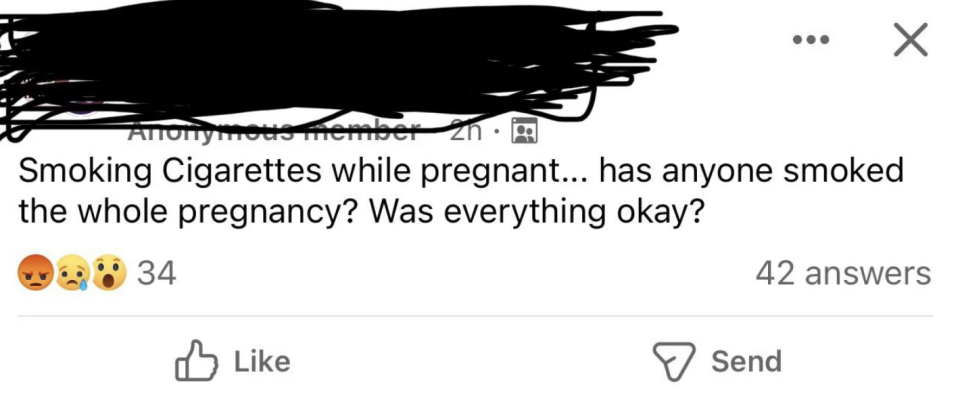 "Smoking Cigarettes while pregnant..."