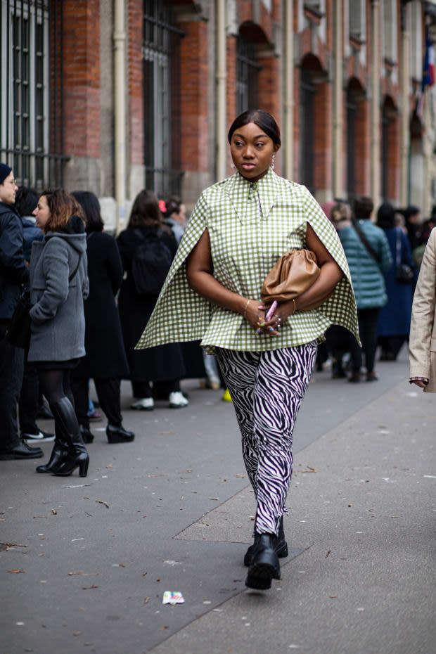 <p>On the street at Paris Fashion Week Fall 2020. </p>