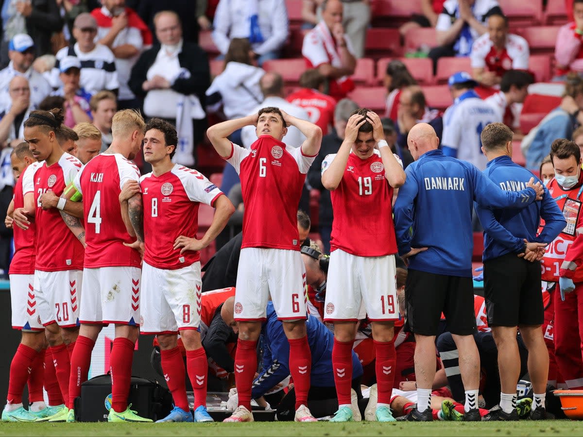 Christian Eriksen collapsed on the pitch during a Euro 2020 game (POOL/AFP via Getty Images)