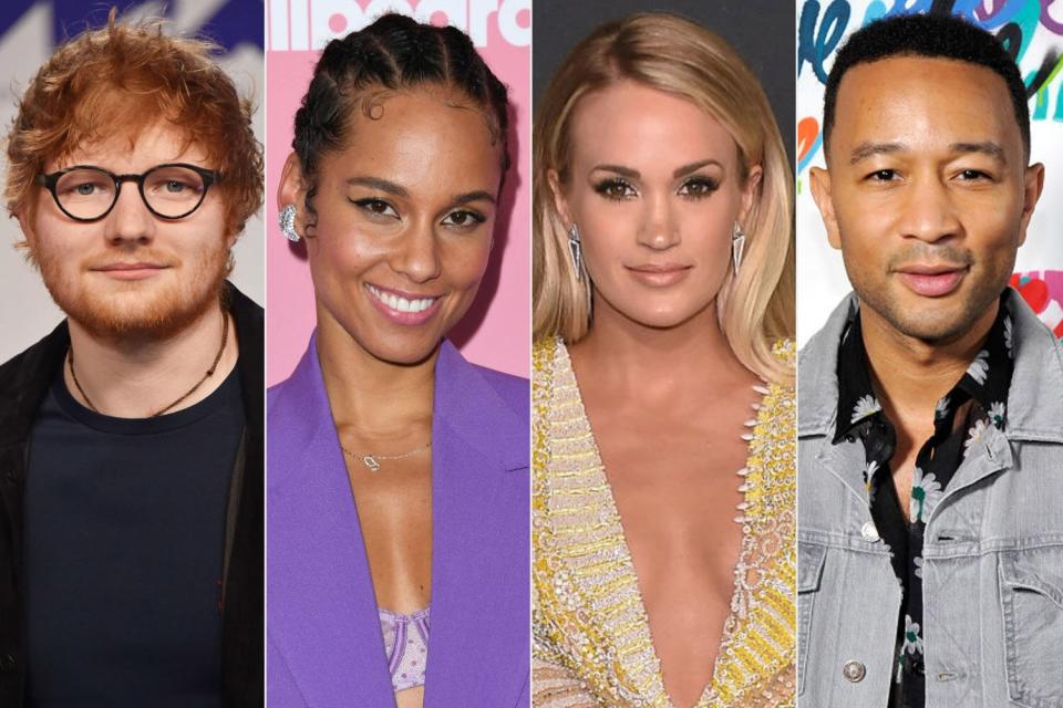 Ed sheeran, carrie underwood, john legend and alicia keys