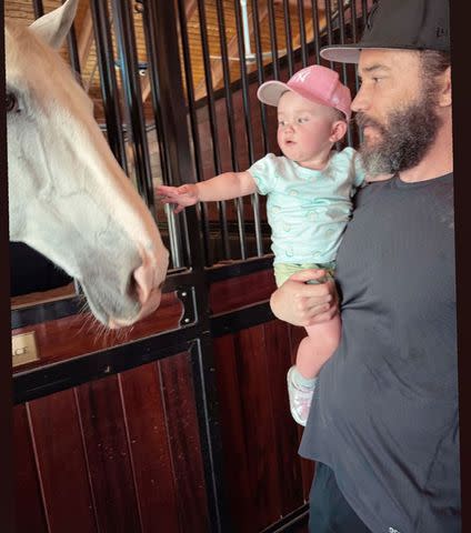 <p>kaley cuoco/instagram</p> Tom Pelphrey and daughter Matilda