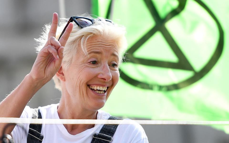 Thompson protesting with Extinction Rebellion - REX