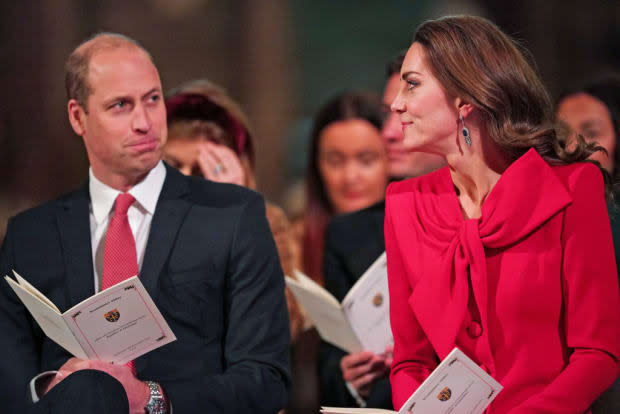 <p>Prince William and Kate Middleton took part in "Royal Carols - Together At Christmas," a Christmas carol concert hosted by the then-Duchess of Cambridge at Westminster Abbey in London.</p>