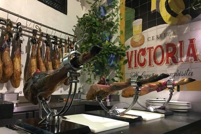 Ham it up: El Pimpi bar serves the best jamon in town