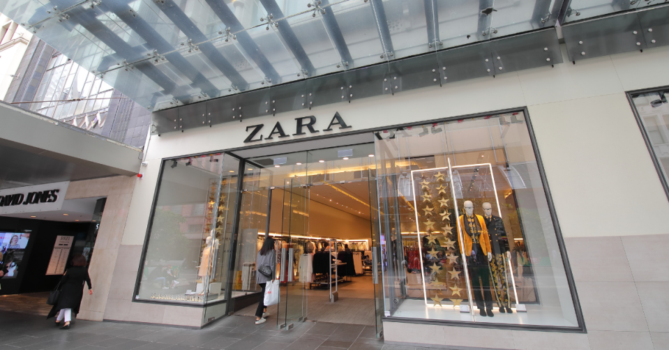 The storefront of a Zara store in Australia