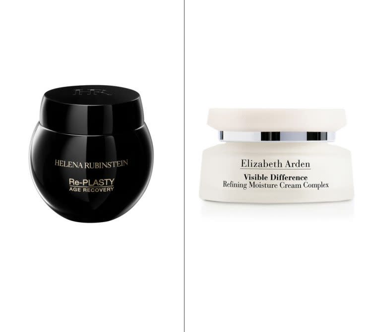 A beauty product by Helena Rubenstein alongside one by Elizabeth Arden.