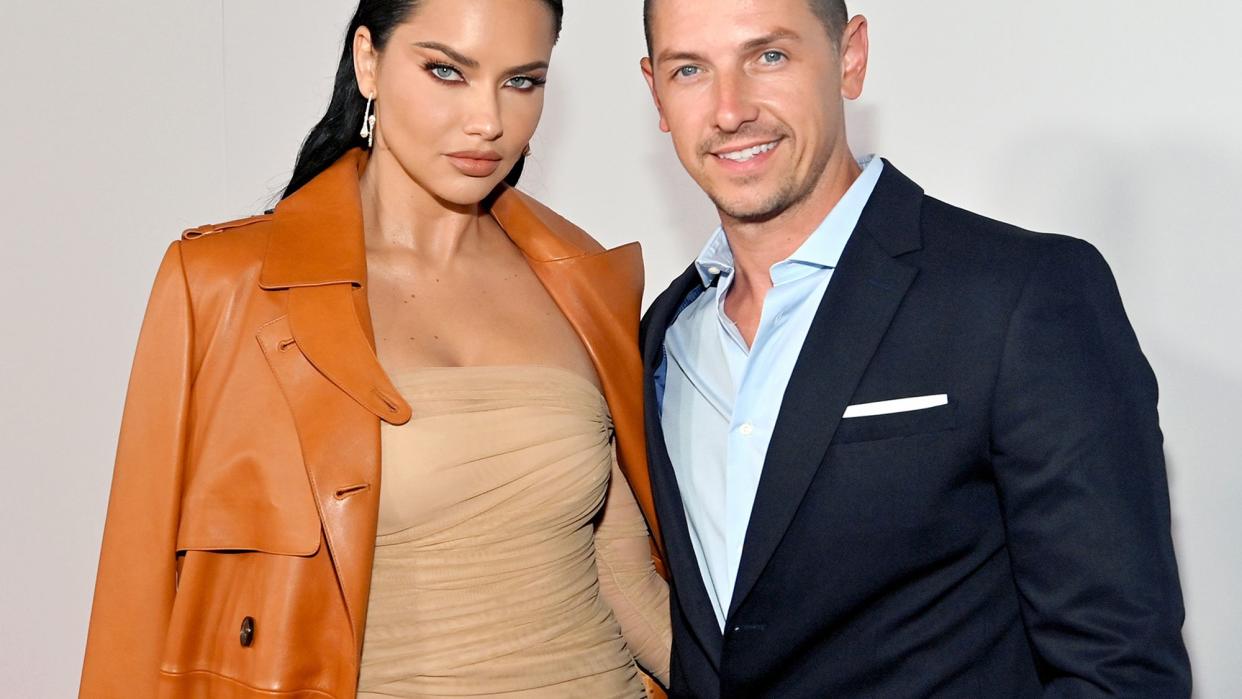 Adriana Lima and Andre L III attend the Academy Museum of Motion Pictures and Vanity Fair Premiere party at Academy Museum of Motion Pictures on September 29, 2021 in Los Angeles, California