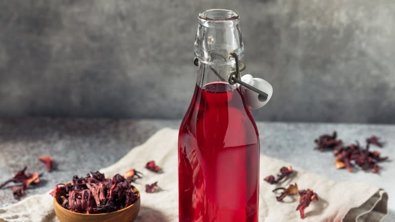 infused red simple syrup