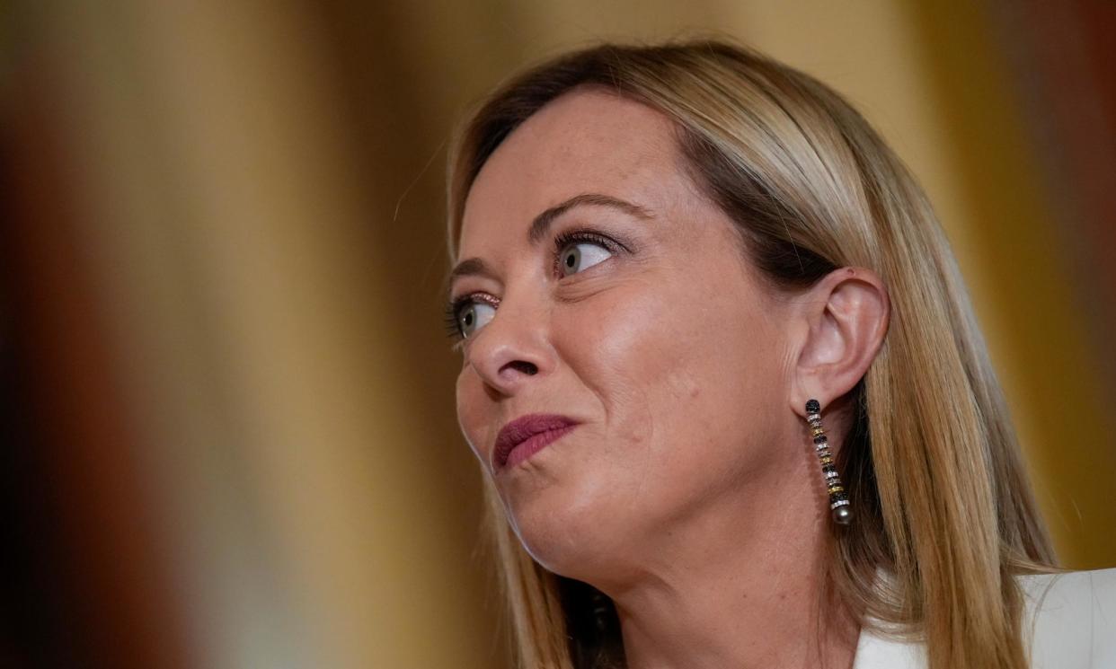 <span>Although Giorgia Meloni has promised not to change Law 194, which legalised abortion, accessing safe abortions in Italy is increasingly difficult.</span><span>Photograph: Drew Angerer/Getty Images</span>