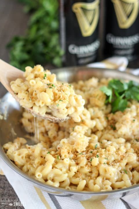 <p>It doesn't get more Irish than this Guinness-and-Irish-cheddar dish. </p><p><a href="https://celebratingsweets.com/guinness-and-irish-chedddar-macaroni-cheese/" rel="nofollow noopener" target="_blank" data-ylk="slk:Get the recipe from Celebrating Sweets »;elm:context_link;itc:0;sec:content-canvas" class="link "><em>Get the recipe from Celebrating Sweets »</em></a></p>