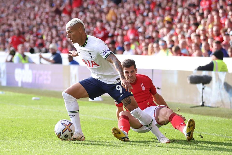 Richarlison made an impact for Tottenham against Nottingham Forest (Tottenham Hotspur FC via Getty Images)