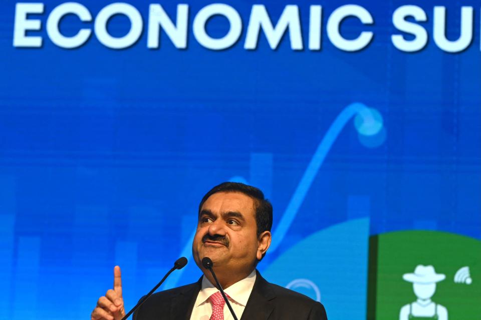 Chairperson of Indian conglomerate Adani Group, Gautam Adani, speaks at the World Congress of Accountants in Mumbai on November 19, 2022. (Photo by INDRANIL MUKHERJEE / AFP) (Photo by INDRANIL MUKHERJEE/AFP via Getty Images)