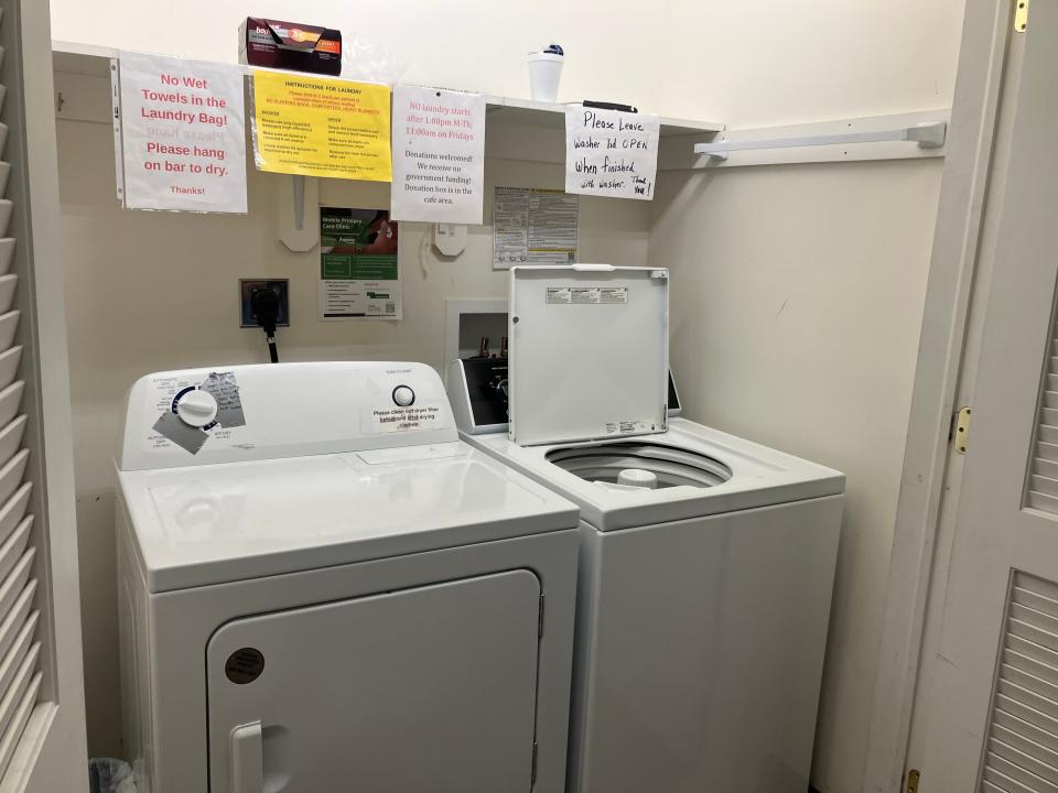 Laundry facilities are available for free at the Verona Community Center.