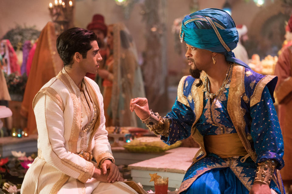 With jokes about <a href="https://uk.movies.yahoo.com/aladdin-behind-the-scenes-secrets-revealed-by-films-vfx-supervisor-102934358.html" data-ylk="slk:Will Smith's genie;elm:context_link;itc:0;sec:content-canvas;outcm:mb_qualified_link;_E:mb_qualified_link;ct:story;" class="link  yahoo-link">Will Smith's genie</a> circulating on social media for weeks, people were intrigued to see how Guy Ritchie's take on the animated classic turned out. It went on to be a monster, billion-dollar hit.(Credit: Disney)