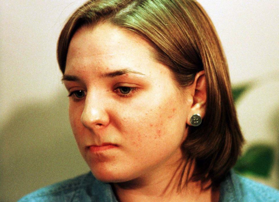 From Voltage Productions 

THE TRIAL OF LOUISE WOODWARD
Thursday 11th November 2021 on ITV 

Picture Shows : Louise Woodward bites her lip during a press conference at Manchester airport June 18 1997 where she denied killing the U.S. baby in her care and voiced faith that her name would one day be cleared. Woodward returned to Britain following the decision by the Massachusetts Supreme Court to uphold the sentence given by Judge Zobel.

The courtroom battle over Louise Woodward, a British nanny accused of murdering an American baby in her care, stunned the world as it played out live on TV. Neary 25 years later, this documentary revisits the gripping and controversial trial, which continues to divide medical and legal opinion today, and features revelatory interviews with the lead defence lawyer as well as with key expert witnesses on both sides.

(C) Reuters/Alamy Stock Photo 

For further information please contact Peter Gray
Mob 07831460662 /  peter.gray@itv.com

This photograph is (C) Reuters/Alamy Stock Photo and can only be reproduced for editorial purposes directly in connection with the programme THE TRIAL OF LOUISE WOODWARD or ITV. Once made available by the ITV Picture Desk, this photograph can be reproduced once only up until the Transmission date and no reproduction fee will be charged. Any subsequent usage may incur a fee. This photograph must not be syndicated to any other publication or website, or permanently archived, without the express written permission of ITV Picture Desk. Full Terms and conditions are available on the website www.itvpictures.com 

